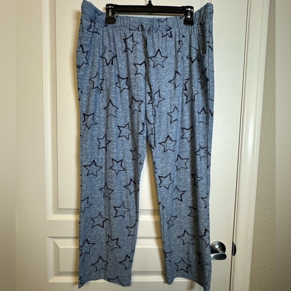 Lucky Brand Blue Star Patterned Pajama Lounge Pants Size Large EUC #2233